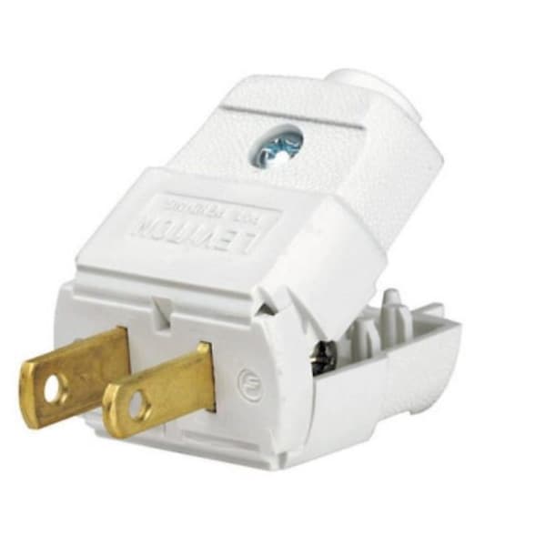 Leviton Straight Blade Plug, 1-15P, 15 A, 125V AC, 2 Pole, Non-Grounded C22-00101-0WP - main